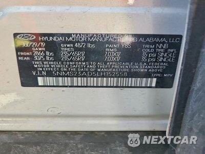 Zdjęcie 14 z 14 samochodu: 2020 HYUNDAI SANTA FE SE VIN:5NMS23AD5LH152558 - miniatura
