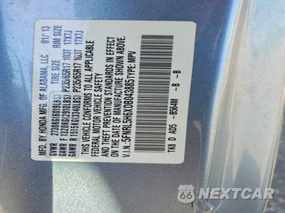 Zdjęcie 13 z 13 samochodu: 2013 HONDA ODYSSEY EXL VIN:5FNRL5H6XDB043885 - miniatura