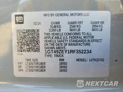 Zdjęcie 13 z 13 samochodu: 2024 GMC SIERRA K2500 AT4X VIN:1GT49ZEY1RF352234 - miniatura