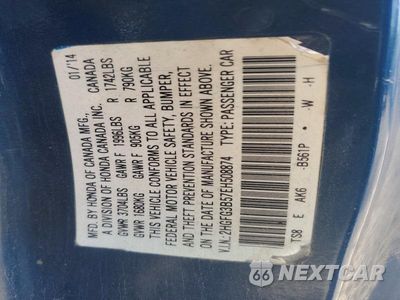 Zdjęcie 12 z 12 samochodu: 2014 HONDA CIVIC LX VIN:2HGFG3B57EH508874 - miniatura