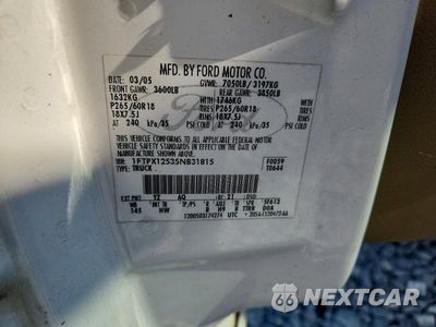 Zdjęcie 12 z 12 samochodu: 2005 FORD F150 VIN:1FTPX12535NB31815 - miniatura