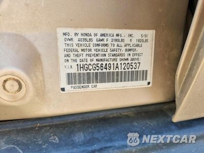 Zdjęcie 12 z 12 samochodu: 2001 HONDA ACCORD LX VIN:1HGCG56491A120537 - miniatura