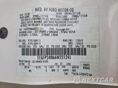 Zdjęcie 13 z 13 samochodu: 2006 FORD FOCUS ZX4 VIN:1FAFP34N66W221241 - miniatura