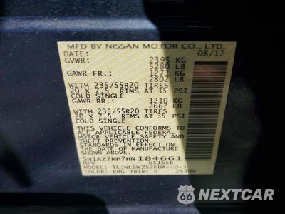 Zdjęcie 14 z 14 samochodu: 2017 NISSAN MURANO PLATINUM VIN:5N1AZ2MH7HN184661 - miniatura