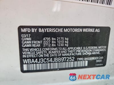 Zdjęcie 13 z 13 samochodu: 2018 BMW 4ER GRAN COUPE VIN:WBA4J3C54JBB97252 - miniatura