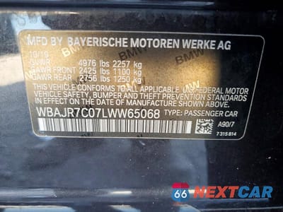 Zdjęcie 12 z 12 samochodu: 2020 BMW 530 XI VIN:WBAJR7C07LWW65068 - miniatura