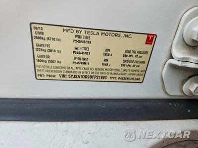 Zdjęcie 12 z 12 samochodu: 2013 TESLA MODEL S VIN:5YJSA1DG9DFP21993 - miniatura