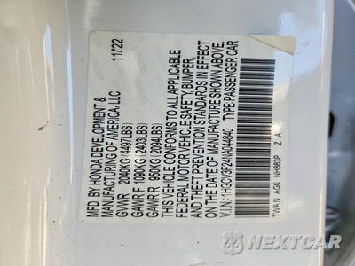Zdjęcie 12 z 12 samochodu: 2022 HONDA ACCORD HYBRID SPORT VIN:1HGCV3F24NA044840 - miniatura