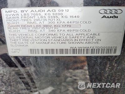 Zdjęcie 13 z 13 samochodu: 2013 AUDI Q7 PRESTIGE VIN:WA1WMAFE7DD005826 - miniatura