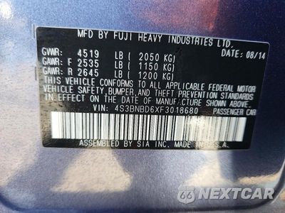 Zdjęcie 12 z 12 samochodu: 2015 SUBARU LEGACY 2.5I PREMIUM VIN:4S3BNBD6XF3018680 - miniatura