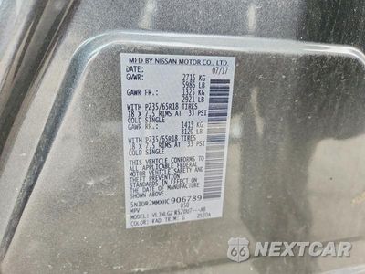 Zdjęcie 13 z 13 samochodu: 2017 NISSAN PATHFINDER S VIN:5N1DR2MMXHC906789 - miniatura