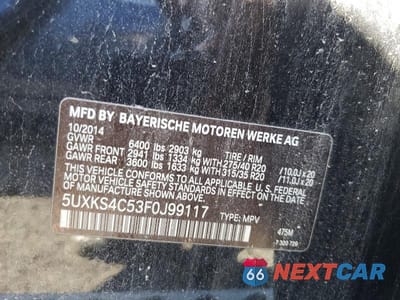 Zdjęcie 13 z 13 samochodu: 2015 BMW X5 XDRIVE35D VIN:5UXKS4C53F0J99117 - miniatura