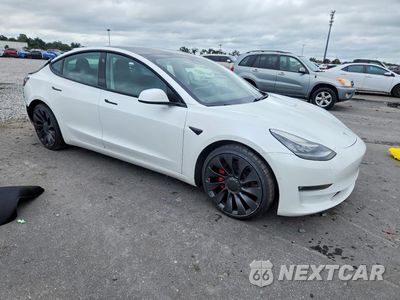 Czwarte zdjęcie samochodu z boku: 2021 TESLA MODEL 3 VIN:5YJ3E1EC7MF850920 - miniatura