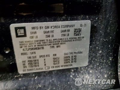 Zdjęcie 13 z 13 samochodu: 2021 CHEVROLET TRAX 1LT VIN:KL7CJPSM5MB364795 - miniatura