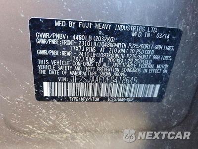 Zdjęcie 13 z 13 samochodu: 2015 SUBARU FORESTER 2.5I VIN:JF2SJAAC0FG418645 - miniatura