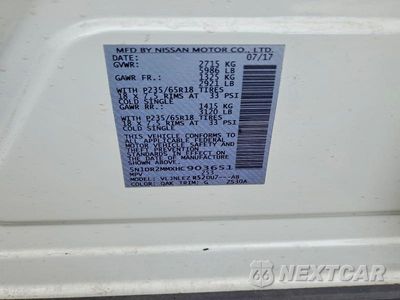 Zdjęcie 13 z 13 samochodu: 2017 NISSAN PATHFINDER SV VIN:5N1DR2MMXHC903651 - miniatura