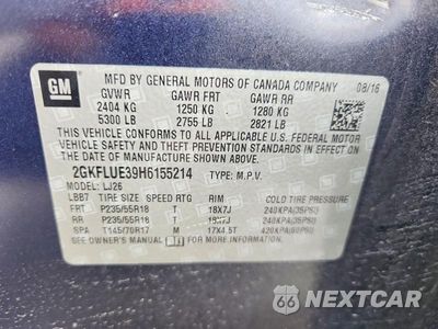Zdjęcie 14 z 14 samochodu: 2017 GMC TERRAIN SLT VIN:2GKFLUE39H6155214 - miniatura