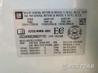 Zdjęcie 13 z 13 samochodu: 2017 CHEVROLET SILVERADO K1500 VIN:3GCUKNEC0HG371131 - miniatura