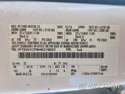 Zdjęcie 13 z 13 samochodu: 2017 FORD F150 SUPERCREW VIN:1FTEW1CP8HKC19033 - miniatura