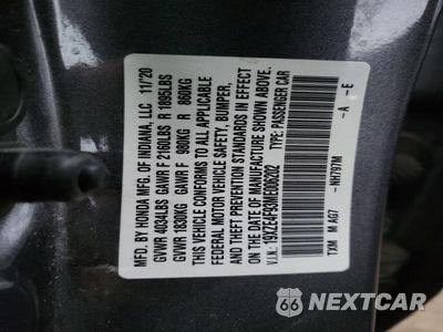 Zdjęcie 12 z 12 samochodu: 2021 HONDA INSIGHT TOURING VIN:19XZE4F93ME006202 - miniatura