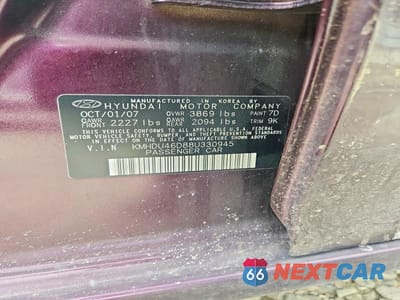Zdjęcie 12 z 12 samochodu: 2008 HYUNDAI ELANTRA GLS VIN:KMHDU46D88U330945 - miniatura