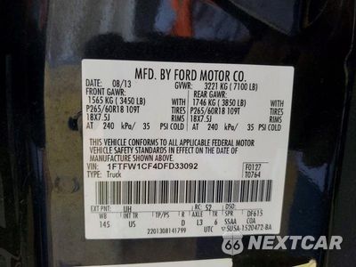 Zdjęcie 13 z 13 samochodu: 2013 FORD F150 SUPERCREW VIN:1FTFW1CF4DFD33092 - miniatura