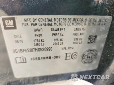 Zdjęcie 12 z 12 samochodu: 2017 CHEVROLET CRUZE PREMIER VIN:3G1BF5SM7HS520990 - miniatura