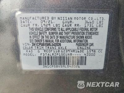 Zdjęcie 13 z 13 samochodu: 2021 NISSAN KICKS S VIN:3N1CP5BV5ML542026 - miniatura
