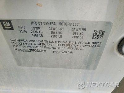 Zdjęcie 12 z 12 samochodu: 2015 CHEVROLET MALIBU 1LT VIN:1G11C5SL7FF234750 - miniatura