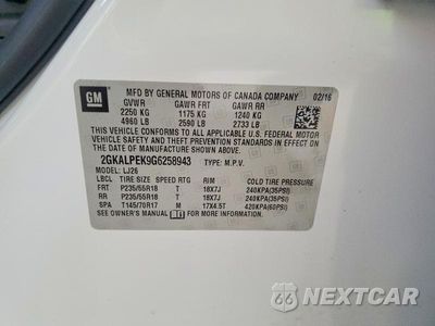 Zdjęcie 13 z 13 samochodu: 2016 GMC TERRAIN SLT VIN:2GKALPEK9G6258943 - miniatura