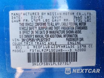 Zdjęcie 13 z 13 samochodu: 2023 NISSAN KICKS S VIN:3N1CP5BV1PL527317 - miniatura