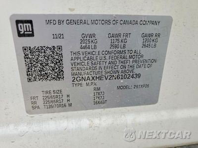 Zdjęcie 13 z 13 samochodu: 2022 CHEVROLET EQUINOX LS VIN:2GNAXHEV2N6102439 - miniatura