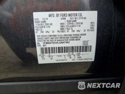 Zdjęcie 14 z 14 samochodu: 2020 FORD EXPLORER XLT VIN:1FMSK7DH5LGB47403 - miniatura