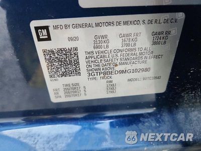 Zdjęcie 12 z 12 samochodu: 2021 GMC SIERRA C1500 SLE VIN:3GTP8BED9MG102980 - miniatura