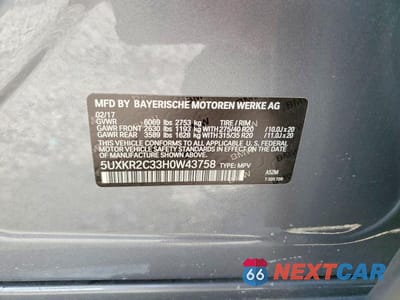 Zdjęcie 13 z 13 samochodu: 2017 BMW X5 SDRIVE35I VIN:5UXKR2C33H0W43758 - miniatura