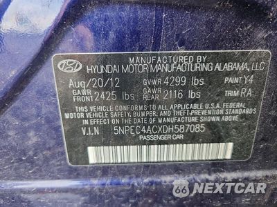 Zdjęcie 12 z 12 samochodu: 2013 HYUNDAI SONATA LIMITED VIN:5NPEC4ACXDH587085 - miniatura