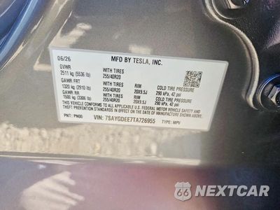 Zdjęcie 12 z 12 samochodu: 2026 TESLA MODEL Y VIN:7SAYGDEE7TA726955 - miniatura