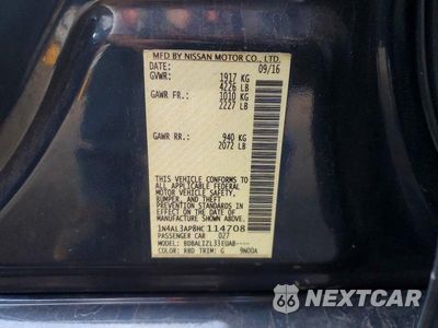 Zdjęcie 12 z 12 samochodu: 2017 NISSAN ALTIMA 2.5 SV VIN:1N4AL3AP8HC114708 - miniatura
