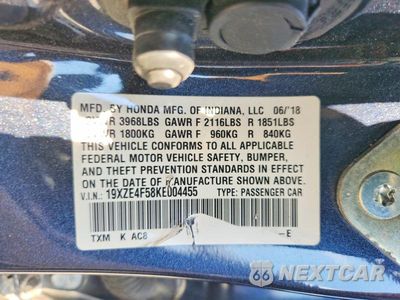 Zdjęcie 12 z 12 samochodu: 2019 HONDA INSIGHT EX VIN:19XZE4F58KE004455 - miniatura