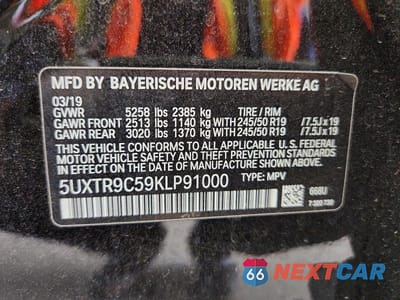 Zdjęcie 13 z 13 samochodu: 2019 BMW X3 XDRIVE30I VIN:5UXTR9C59KLP91000 - miniatura