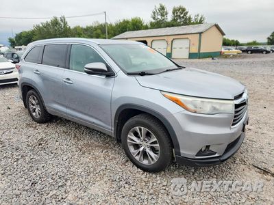 Czwarte zdjęcie samochodu z boku: 2015 TOYOTA HIGHLANDER XLE VIN:5TDJKRFH6FS075792 - miniatura