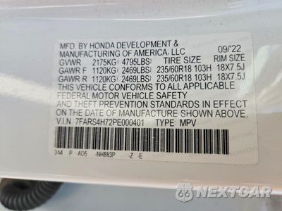 Zdjęcie 13 z 13 samochodu: 2023 HONDA CR-V EXL VIN:7FARS4H72PE000401 - miniatura