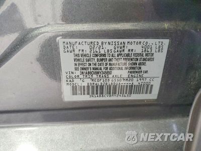 Zdjęcie 12 z 12 samochodu: 2021 NISSAN SENTRA SV VIN:3N1AB8CV8MY245650 - miniatura