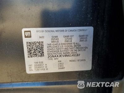 Zdjęcie 13 z 13 samochodu: 2022 CHEVROLET EQUINOX LT VIN:2GNAXJEV8N6145187 - miniatura