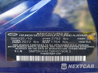 Zdjęcie 12 z 12 samochodu: 2011 HYUNDAI ELANTRA GLS VIN:5NPDH4AE5BH019063 - miniatura