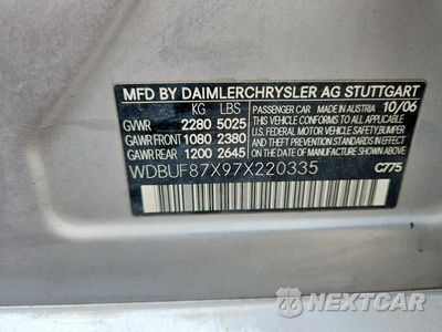 Zdjęcie 12 z 12 samochodu: 2007 MERCEDES-BENZ E 350 4MATIC VIN:WDBUF87X97X220335 - miniatura