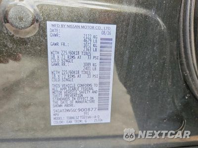 Zdjęcie 14 z 14 samochodu: 2016 NISSAN ROGUE SL VIN:5N1AT2MV5GC900877 - miniatura