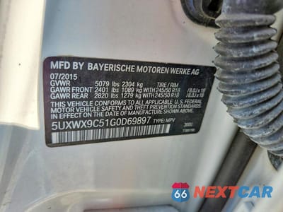 Zdjęcie 12 z 12 samochodu: 2016 BMW X3 XDRIVE28I VIN:5UXWX9C51G0D69897 - miniatura
