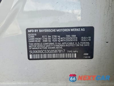 Zdjęcie 12 z 12 samochodu: 2016 BMW X5 XDRIVE35I VIN:5UXKR0C53G0S87817 - miniatura