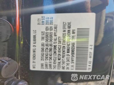 Zdjęcie 13 z 13 samochodu: 2021 HONDA PILOT TOURING VIN:5FNYF5H98MB026466 - miniatura
